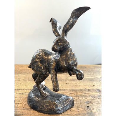 Bronze Sculpture Hare on a Plinth
