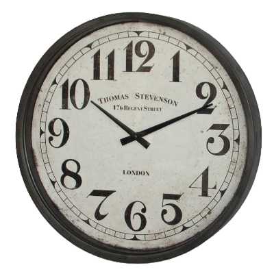 Thomas Stevenson London Black Metal Clock