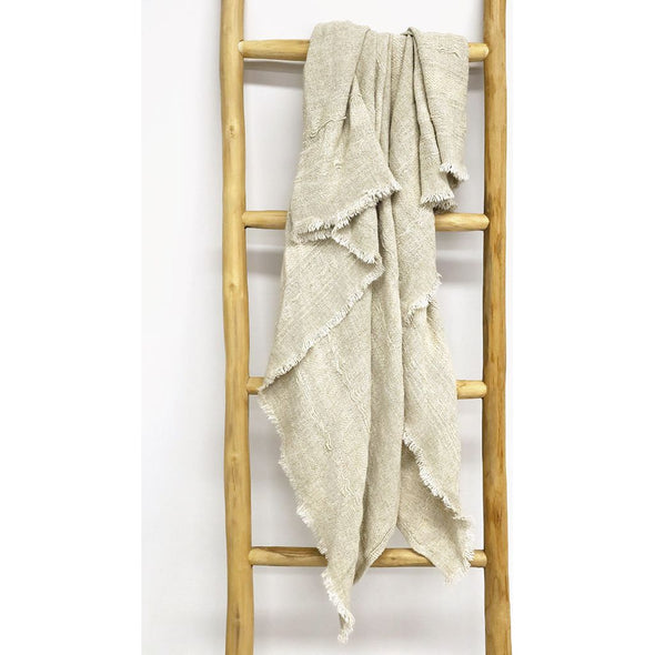 Cuba Linen Blend Throw Natural 120cm x 150cm