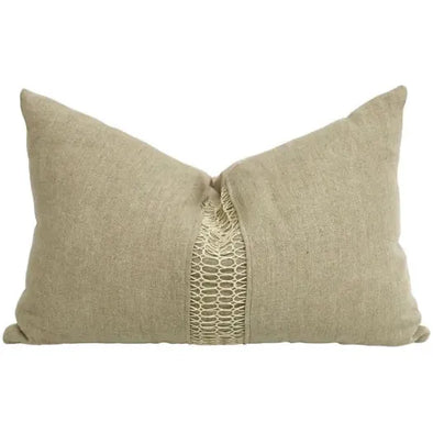 Natural Artisan Linen Slub Cushion 60cmx40cm