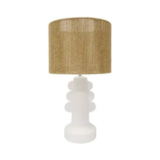 Havana Table Lamp - White w/Jute Shade