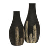 Fern Carved Wood Vase Natural/Black 18cmx40cm