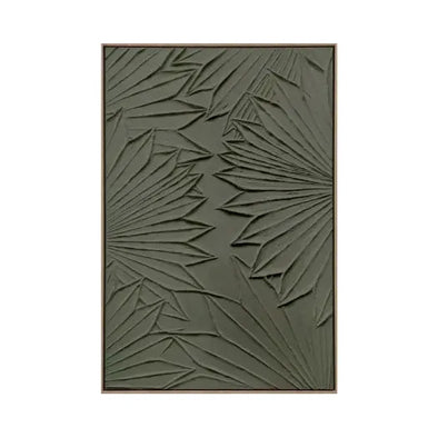 Textured Palms Natural Framed Wall Art