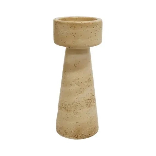 Travertine Look Candle Holder 25cm