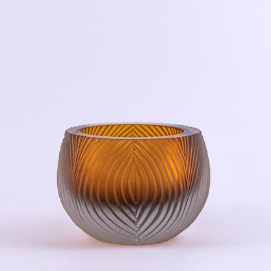 Frosted Amber Glass Bowl/Vase