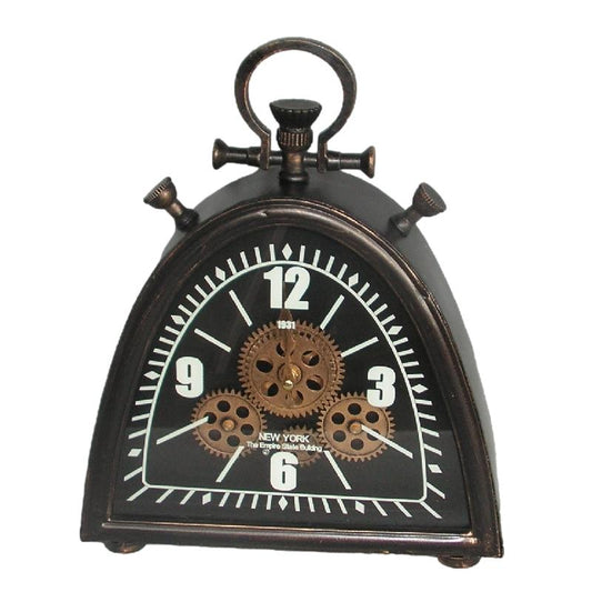 Industrial Style Fob Gear Table Top Clock