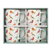 Bird Coffee Mugs Set of 4 Gift Boxed