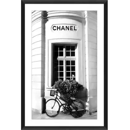 Chanel Glass Black Framed Print 120x90cm