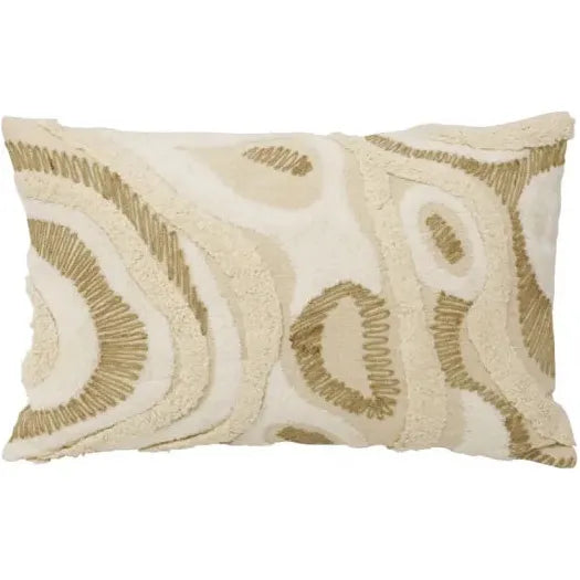 Inlet Hand Embroidered Cushion - Natural