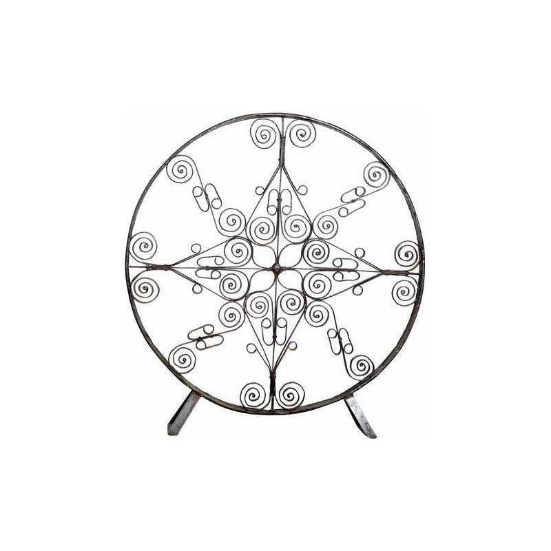 Iron Wheel Decorative Sculpture w/Stand