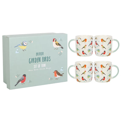 Bird Coffee Mugs Set of 4 Gift Boxed