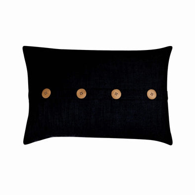 Bailey Button Black Lumbar Cushion