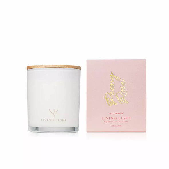 Living Light Peony Rose Candle Large
