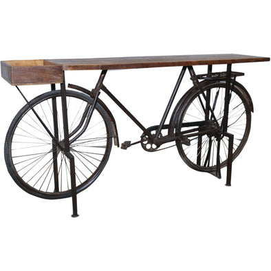 Vintage Bicycle Wooden Top Hall Table