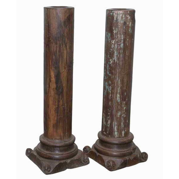 Large Wooden Candle Stand Pillar