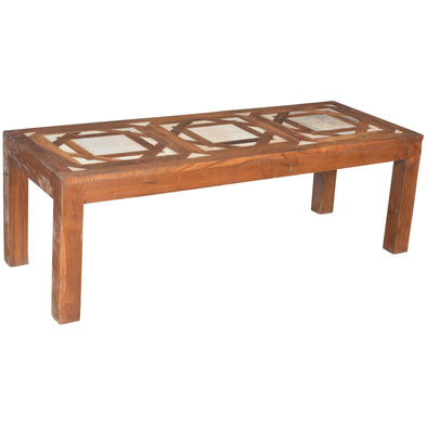 Marble Inlay Wooden Coffee Table