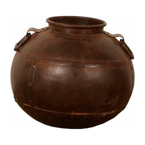 Vintage Rustic Round Water Pot w/Handles