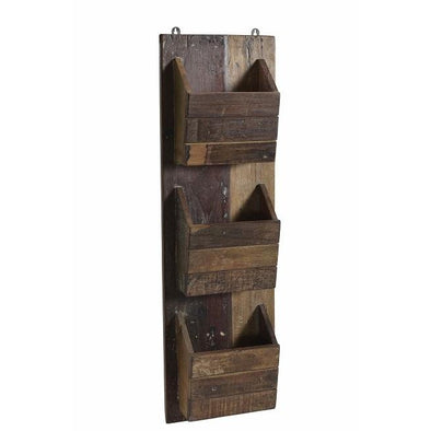 Wooden 3 Pocket Wall Hanging Stand