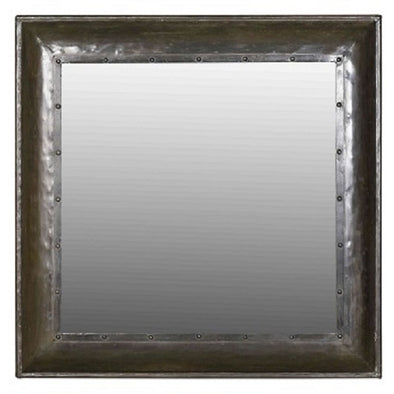 Recycled Iron Frame Square Mirror - Black