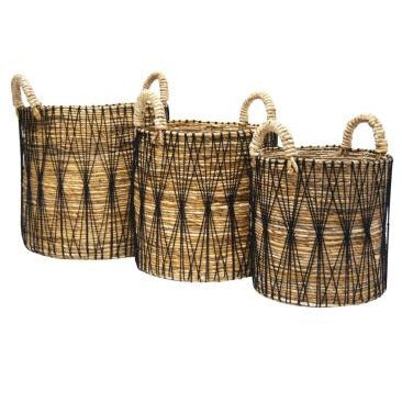 Akabar Woven Detail Storage Baskets 3 Sizes