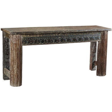 Bohemian Carved Wood Hall Table