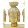 Buddha 3 Head Candle Holder-Gold