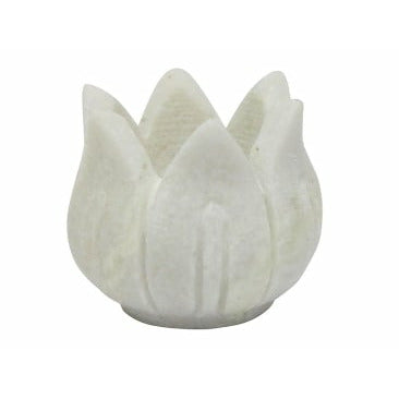 Lotus Solid Marble Tea Light Candle Holder