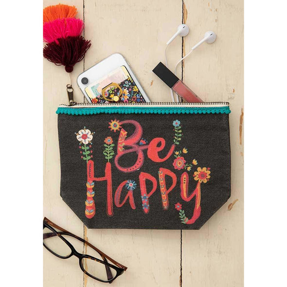 Canvas Pouch Be Happy