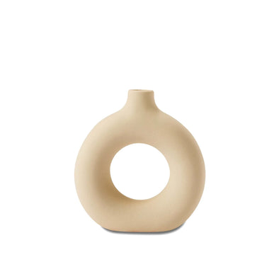 Pipe Round Beige Vase