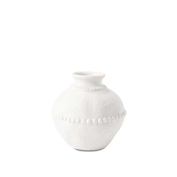 Round White Bobble Vase - Small