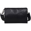 Louise Soft Leather Flap Handbag-Black