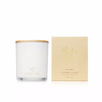 Living Light White Lily Candle Large