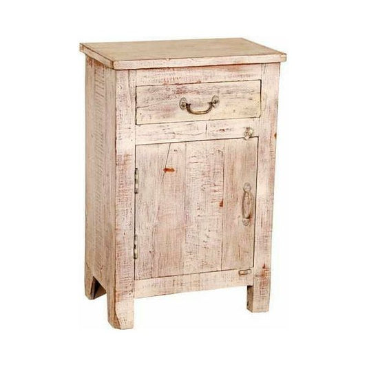 Dhriti Whitewash Bedside Table